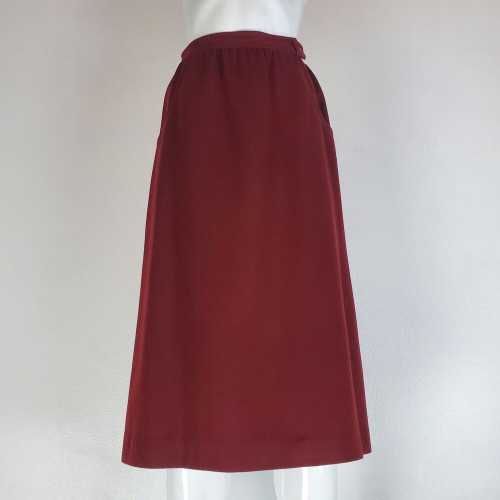 Vintage 70's Panther Burgundy Wool Skirt